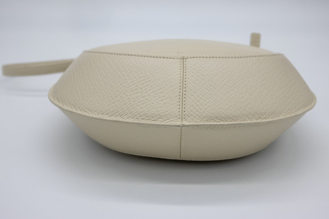Loewe Vintage Crescent Shoulder Bag Cream Textured Leather Hobo