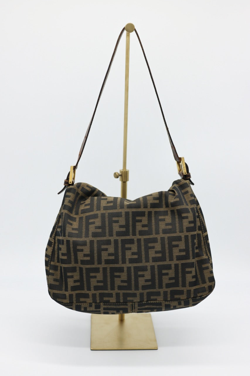Fendi Mama Forever Zucca Baguette with Gold Hardware