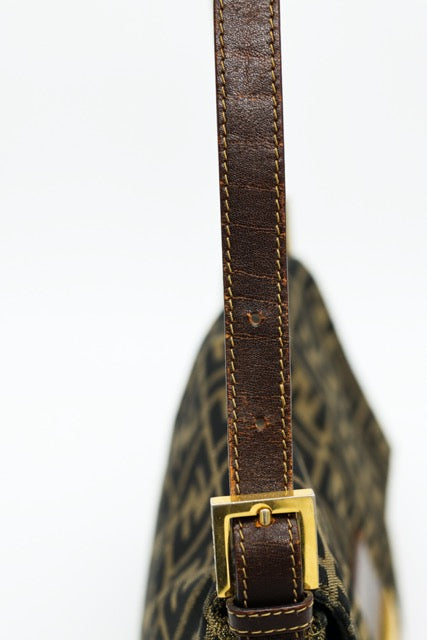 Fendi Mama Forever Zucca Baguette with Gold Hardware