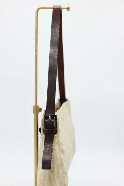 Fendi Zucca Cream Baguette Shoulder Bag