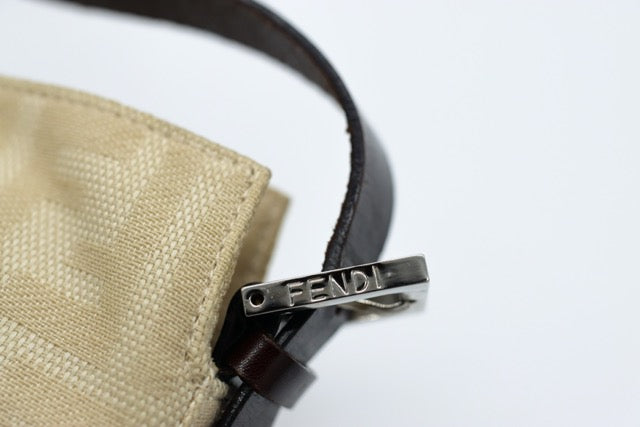 Fendi Zucca Cream Baguette Shoulder Bag