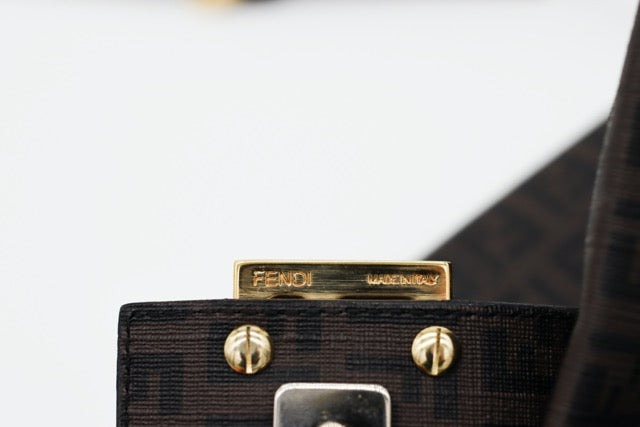 Fendi Zucchino Coated Canvas Crossbody Flap Bag
