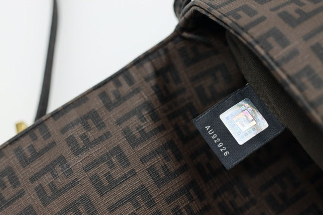 Fendi Zucchino Coated Canvas Crossbody Flap Bag