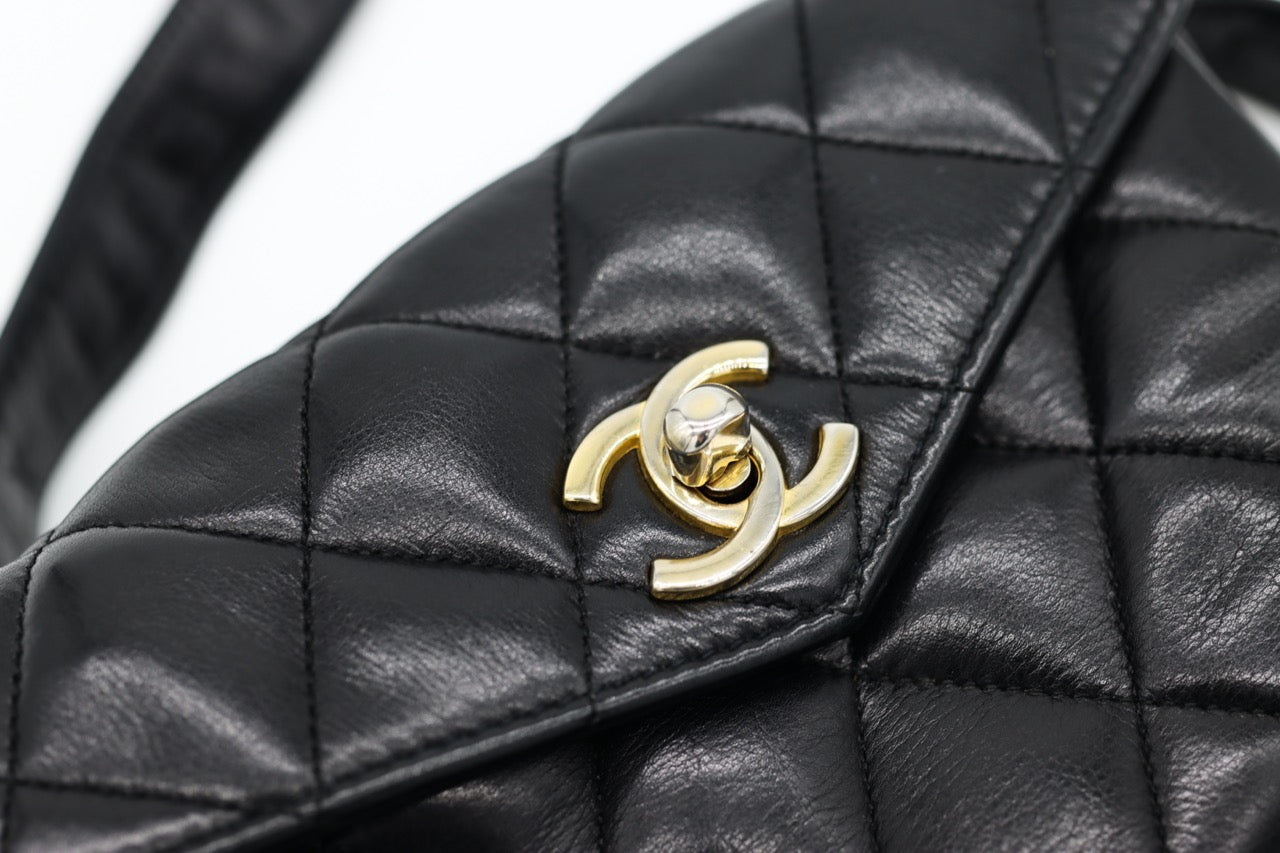 Chanel Quilted Lambskin Black Bum Bag