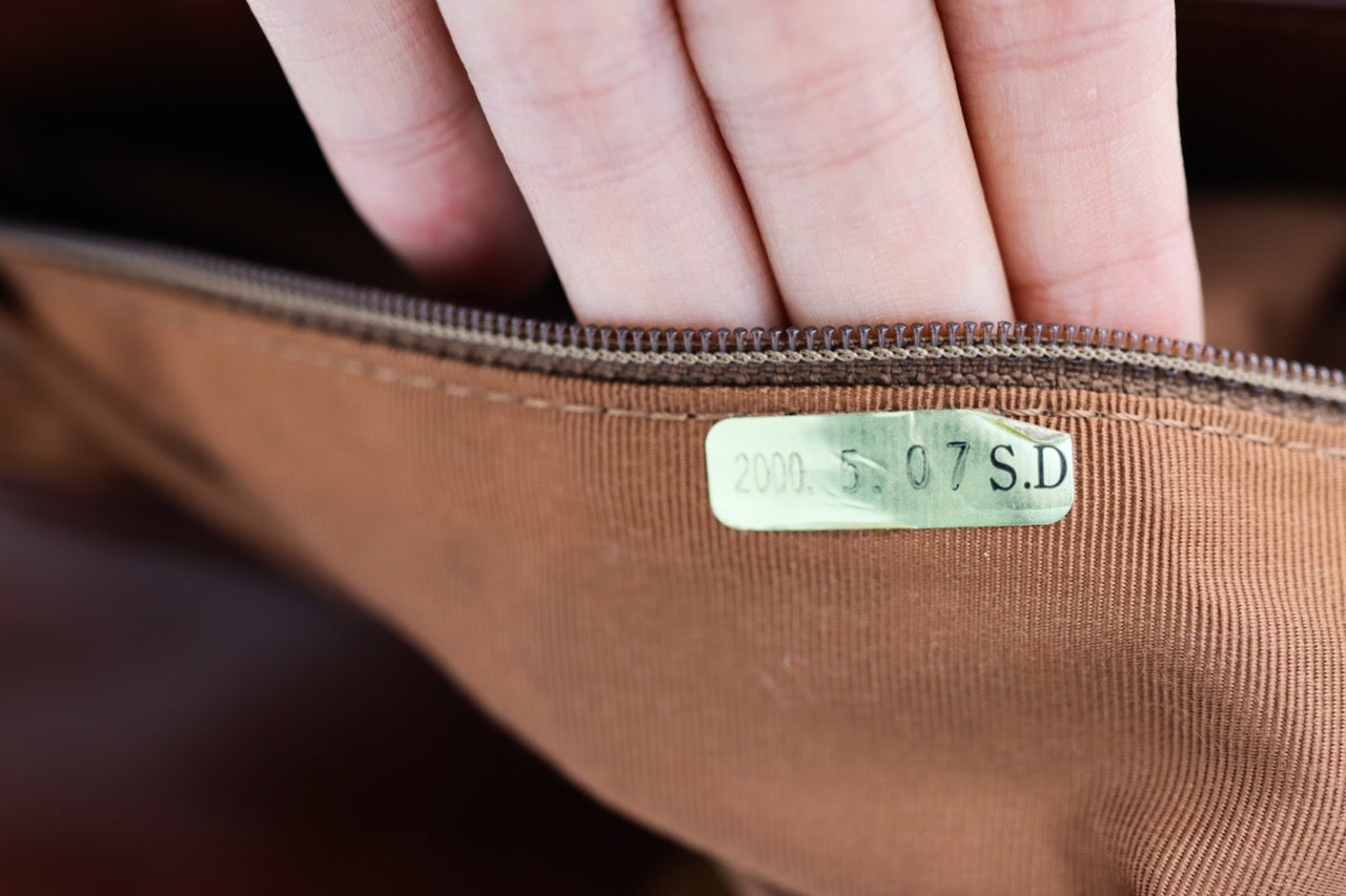 Chanel Brown Raffia Straw Bag with Wooden Handle