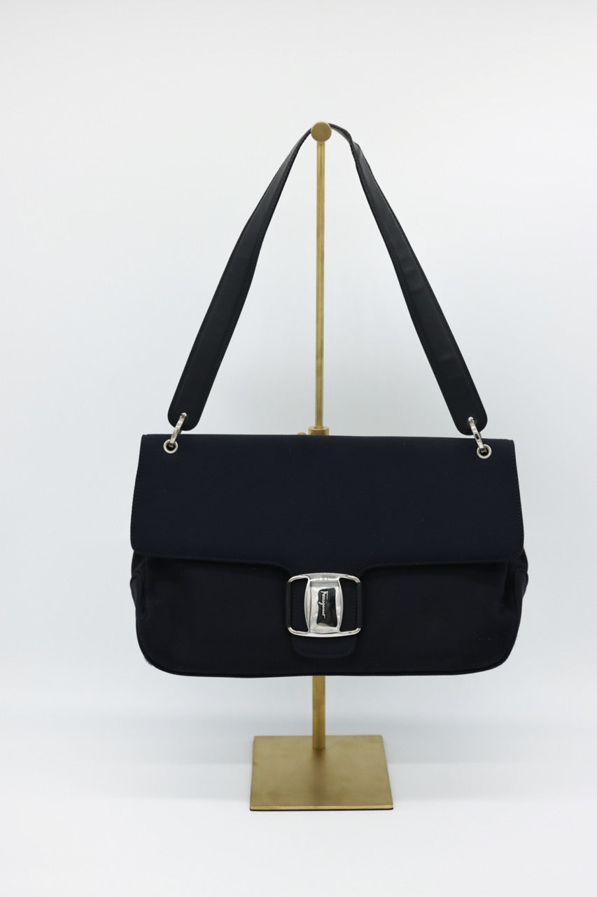Salvatore Ferragamo Black Vara Shoulder Bag