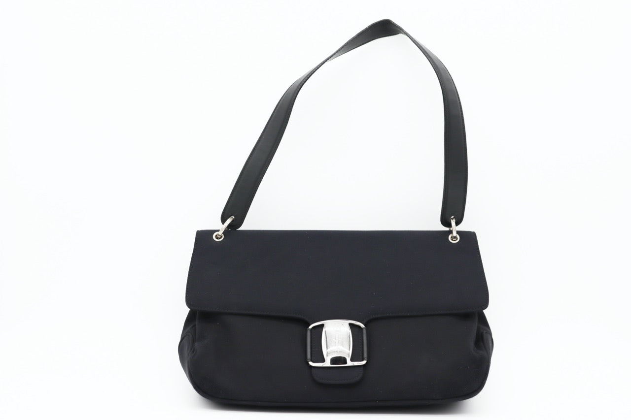 Salvatore Ferragamo Black Vara Shoulder Bag