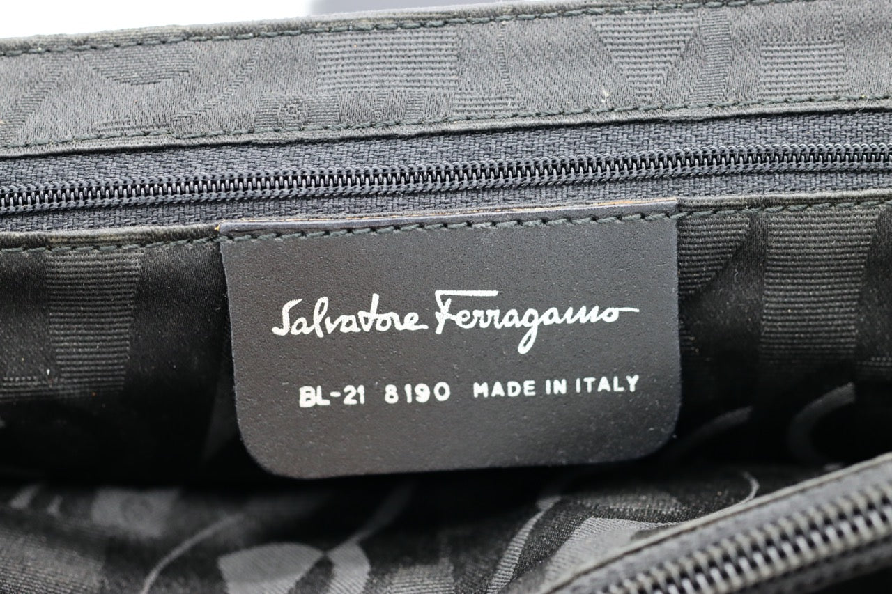 Salvatore Ferragamo Black Vara Shoulder Bag
