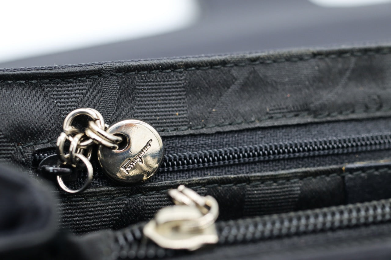 Salvatore Ferragamo Black Vara Shoulder Bag