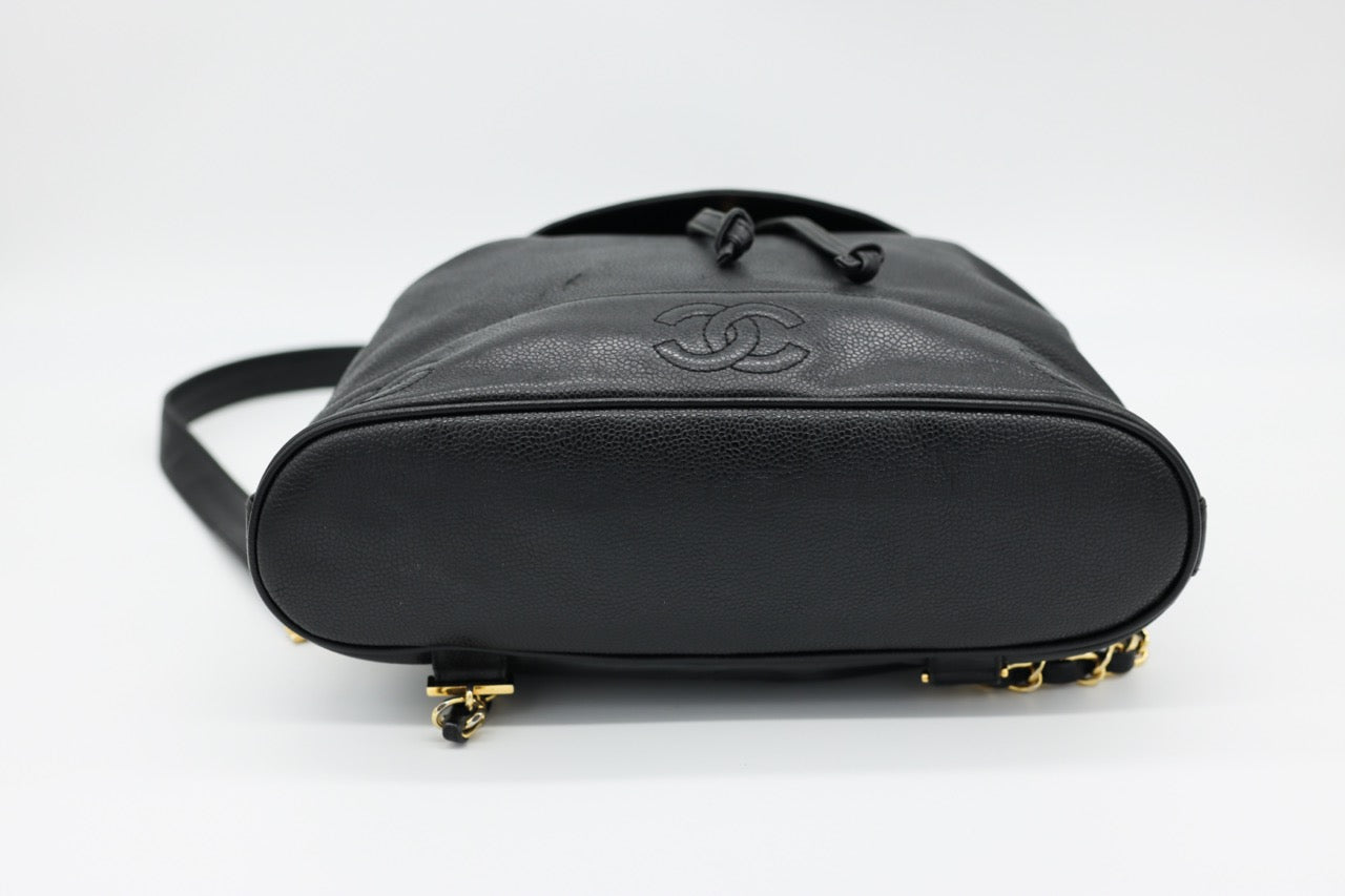 Chanel Triple Stitched CC Caviar Medium Flap Backpack
