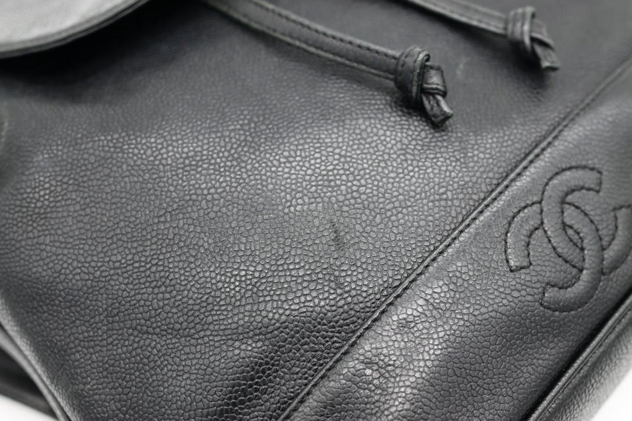 Chanel Triple Stitched CC Caviar Medium Flap Backpack