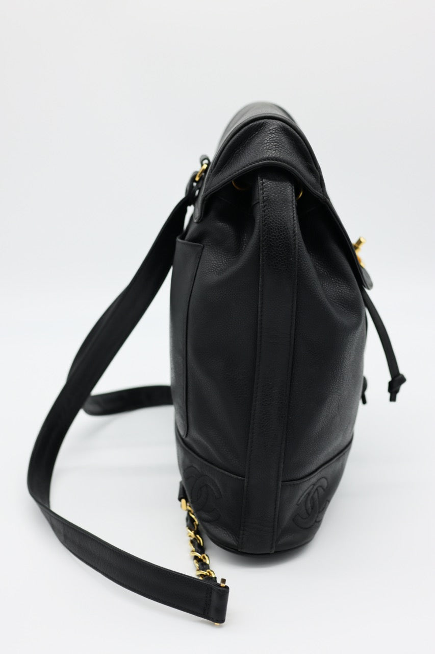 Chanel Triple Stitched CC Caviar Medium Flap Backpack