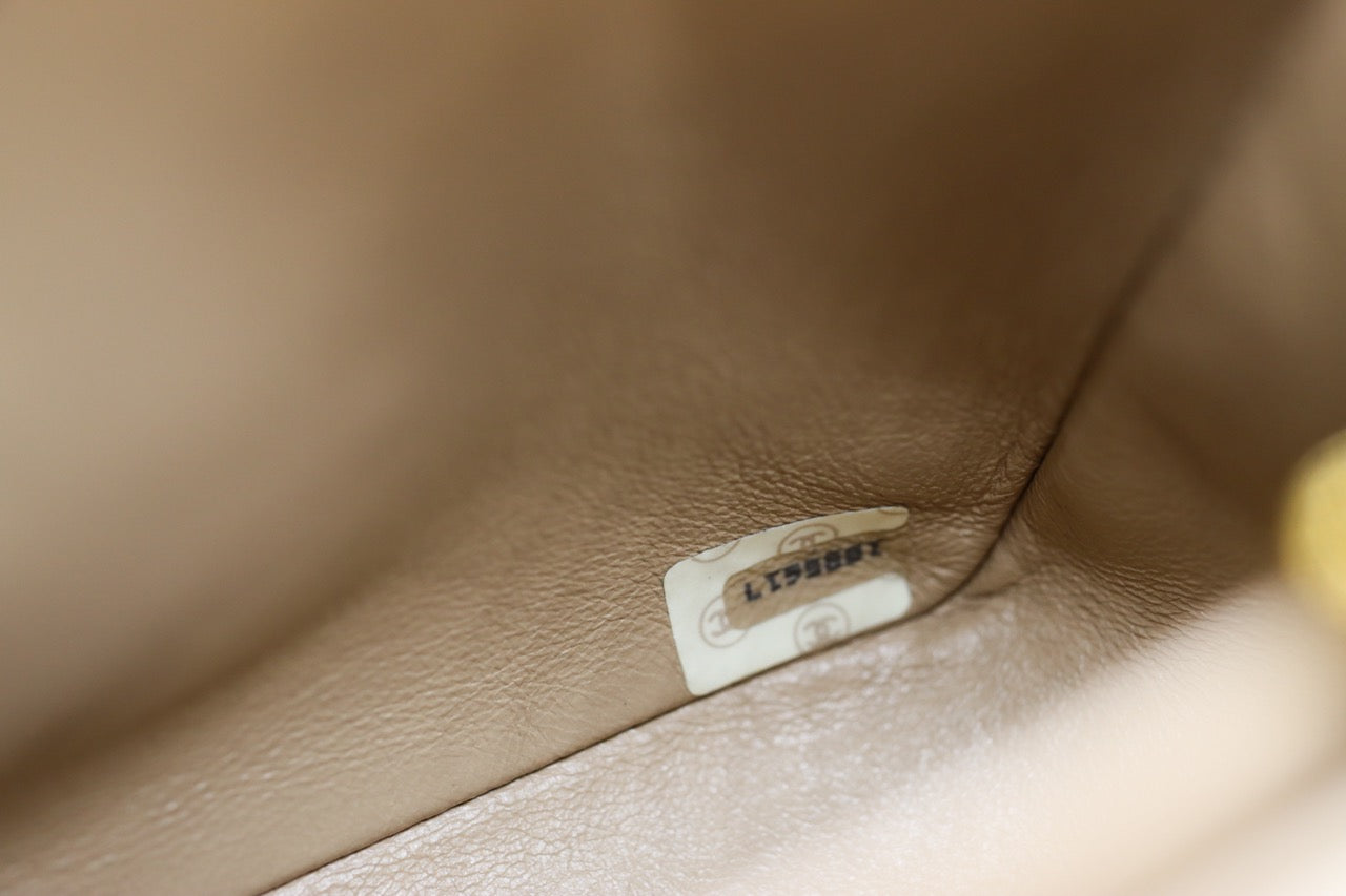 Chanel Square Beige Matalesse Top Handle Lambskin Quilted Bag