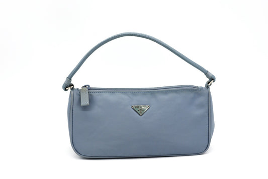 Prada Baby Blue Tessuto Baguette