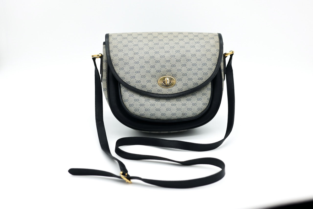 Gucci GG Sherry Navy Blue Vintage Crossbody