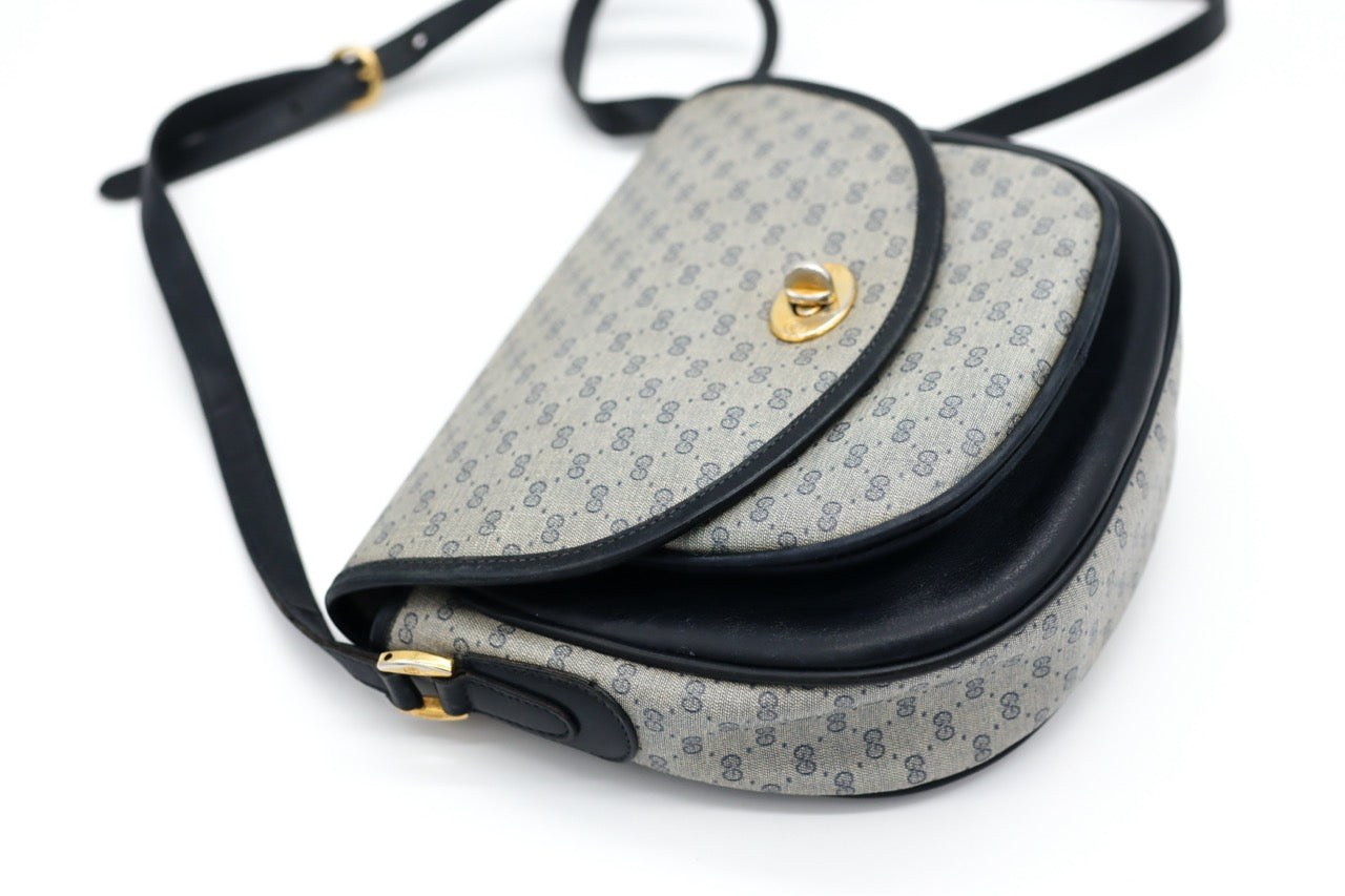 Gucci GG Sherry Navy Blue Vintage Crossbody