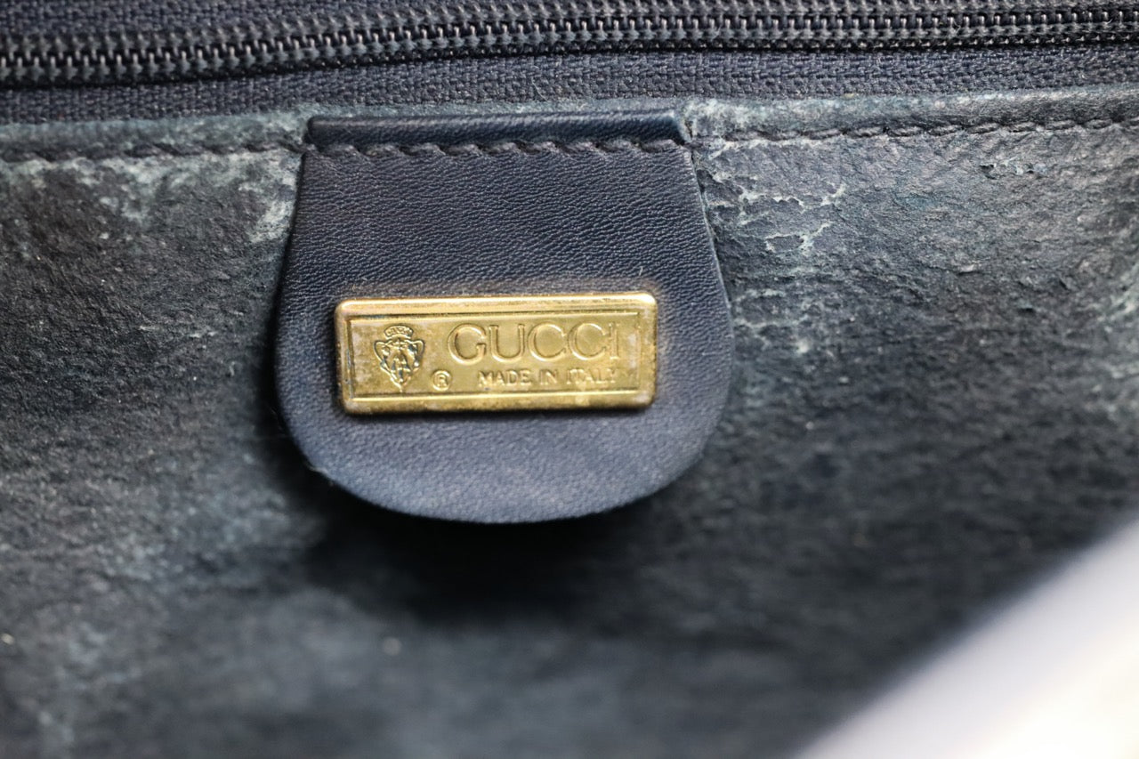 Gucci GG Sherry Navy Blue Vintage Crossbody